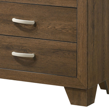 Oak Synthetic Wood Chest with Five Storage Drawers for Bedroom