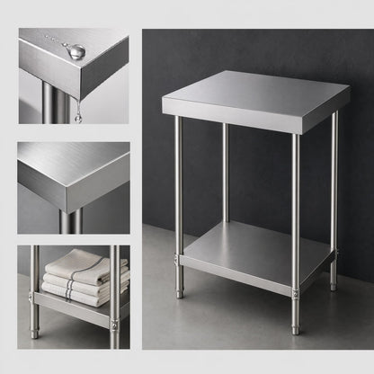24 Inch Stainless Steel Kitchen Table - Restaurant Prep Table