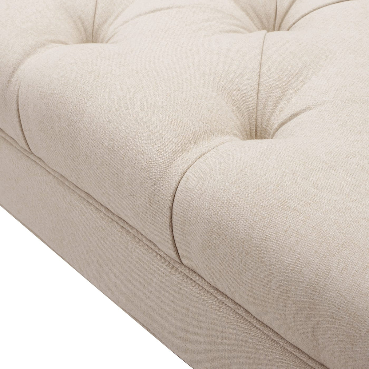 Beige Polyester Entryway Bench - 64.5" Long