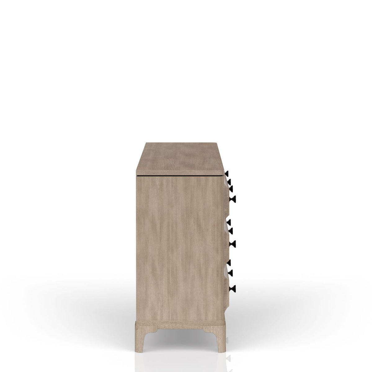 Modern 6 Drawer Dresser Sand Finish - Solid Wood MDF