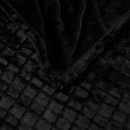 Oversized Faux Fur Heated Throw - Black