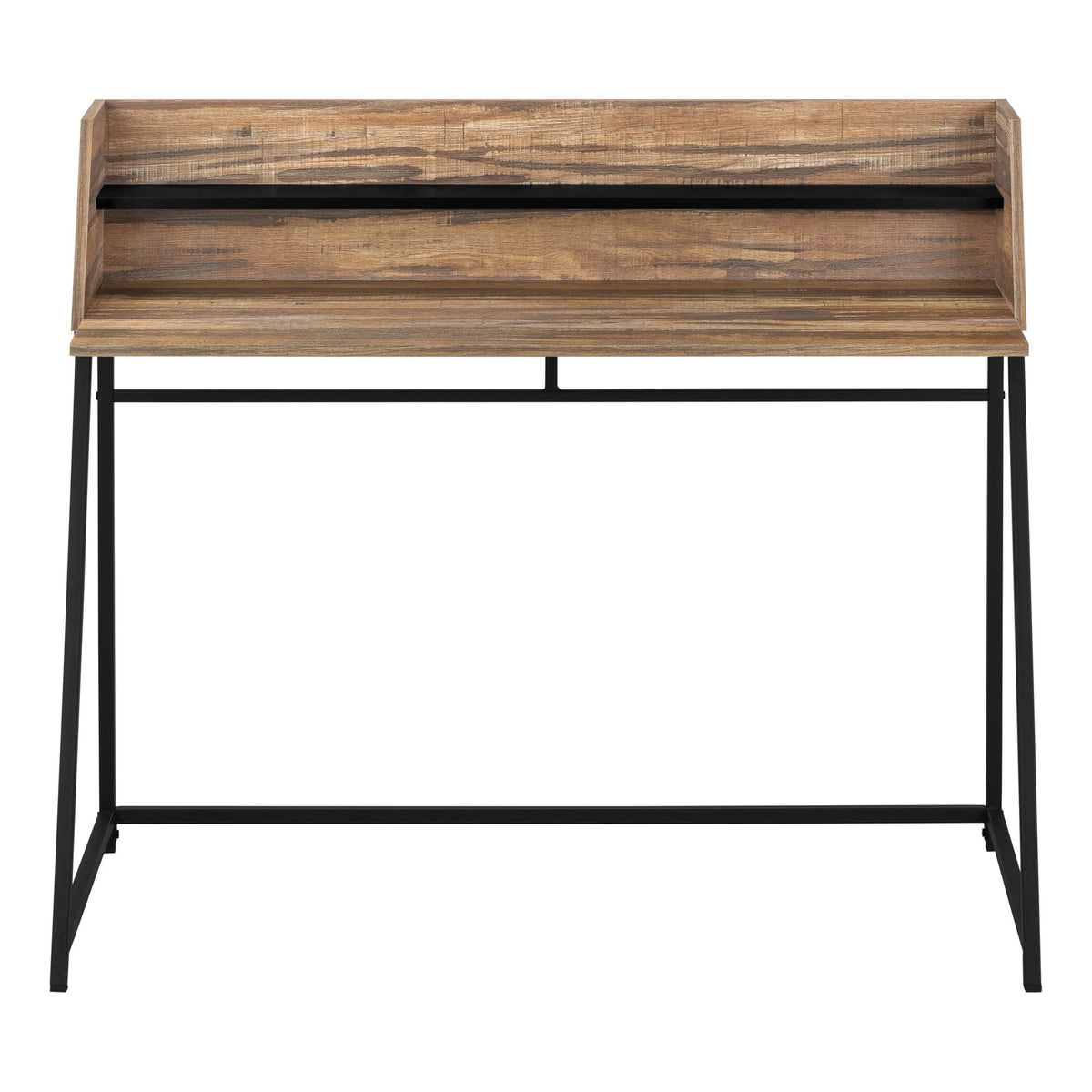 Brown Computer Desk with Hutch - 48" L Workstation