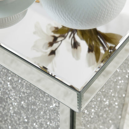 Silver Mirrored End Table - Elegant Accent Table