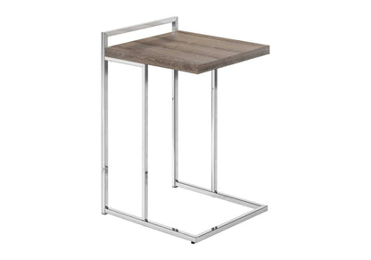 C-Shaped Accent Table - Taupe & Chrome for Living Room