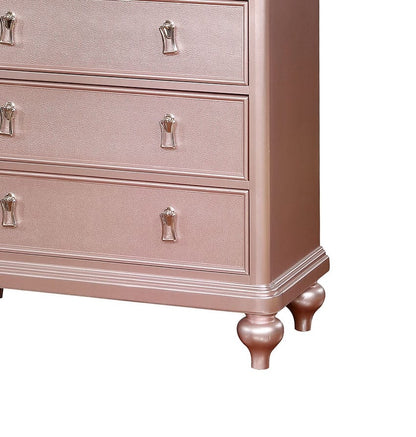 Contemporary Rose Gold Mirror Chest - Bedroom Dresser