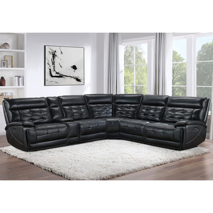 Black Curved Sectional Sofa - 118.5" Reclining for Living Room