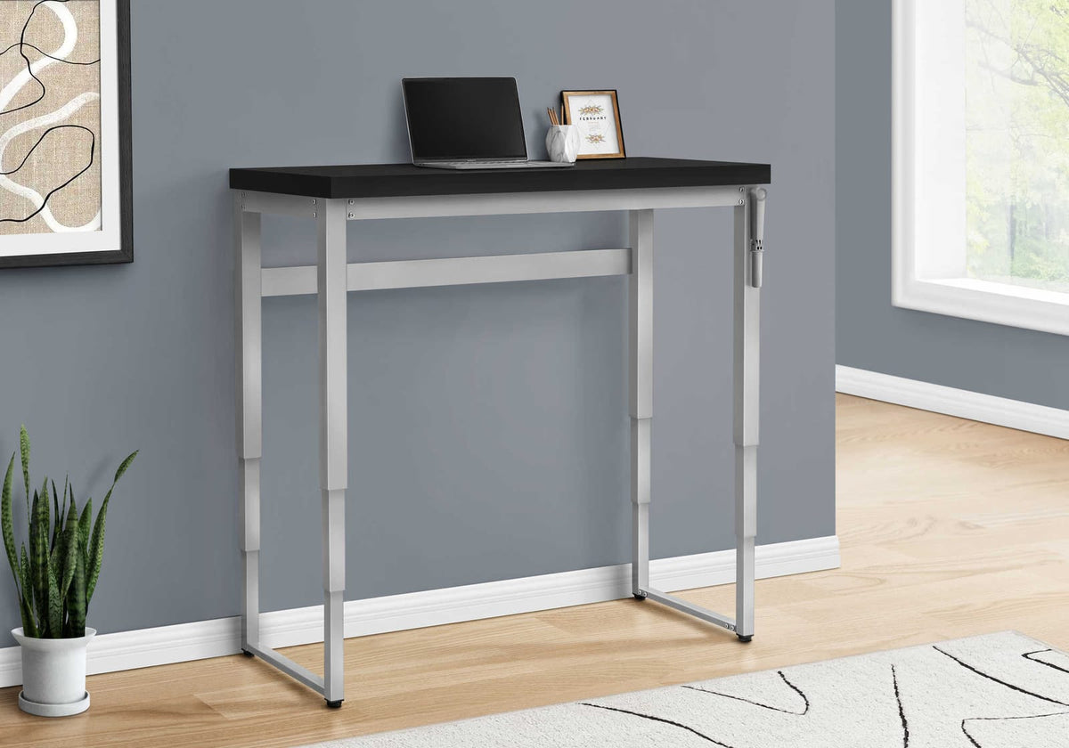 Adjustable Computer Desk - Black Laminate, 48"L Workstation