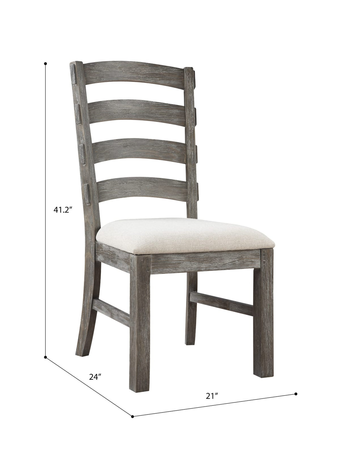 Solid Wood Brown Dining Chairs Set, Rustic Style for Kitchen for Dining Room