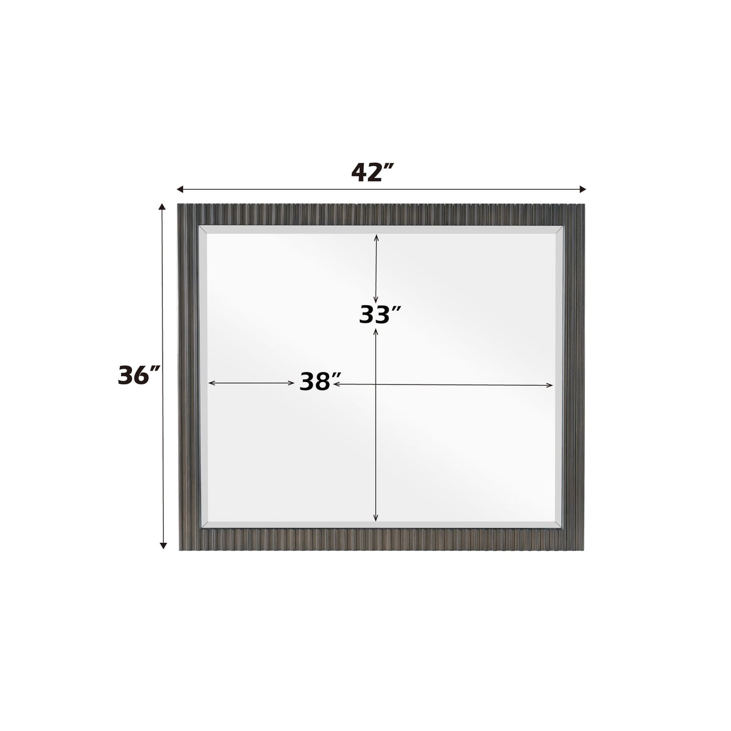 Espresso Mirror with Beveled Edge - 42" Vanity Mirror
