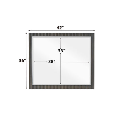 Espresso Mirror with Beveled Edge - 42" Vanity Mirror