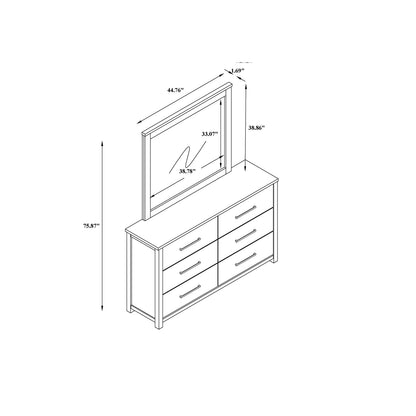 Beige Farmhouse Dresser Mirror - 44.76" x 38.86"