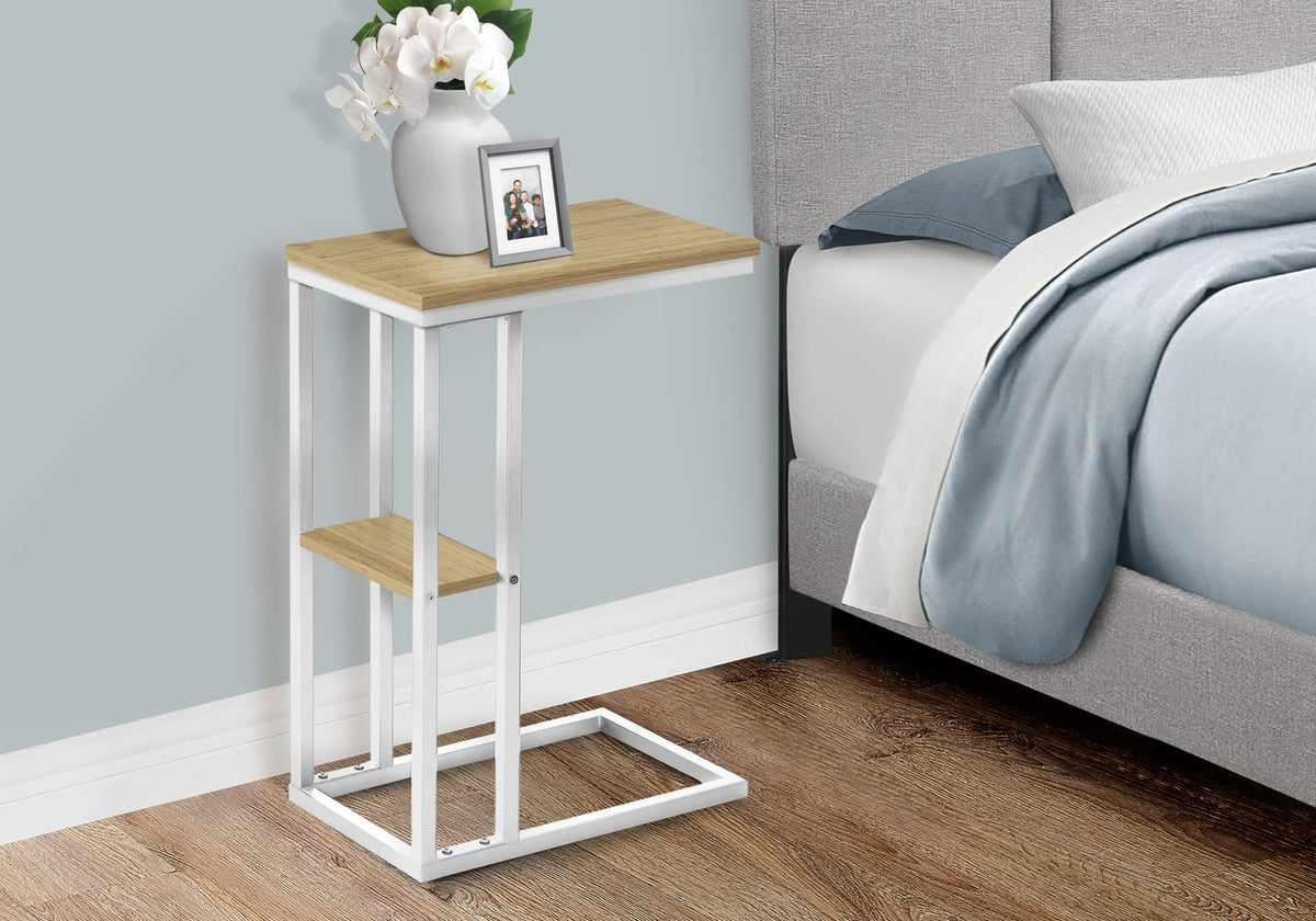 C-Shaped Accent Table - Natural Finish