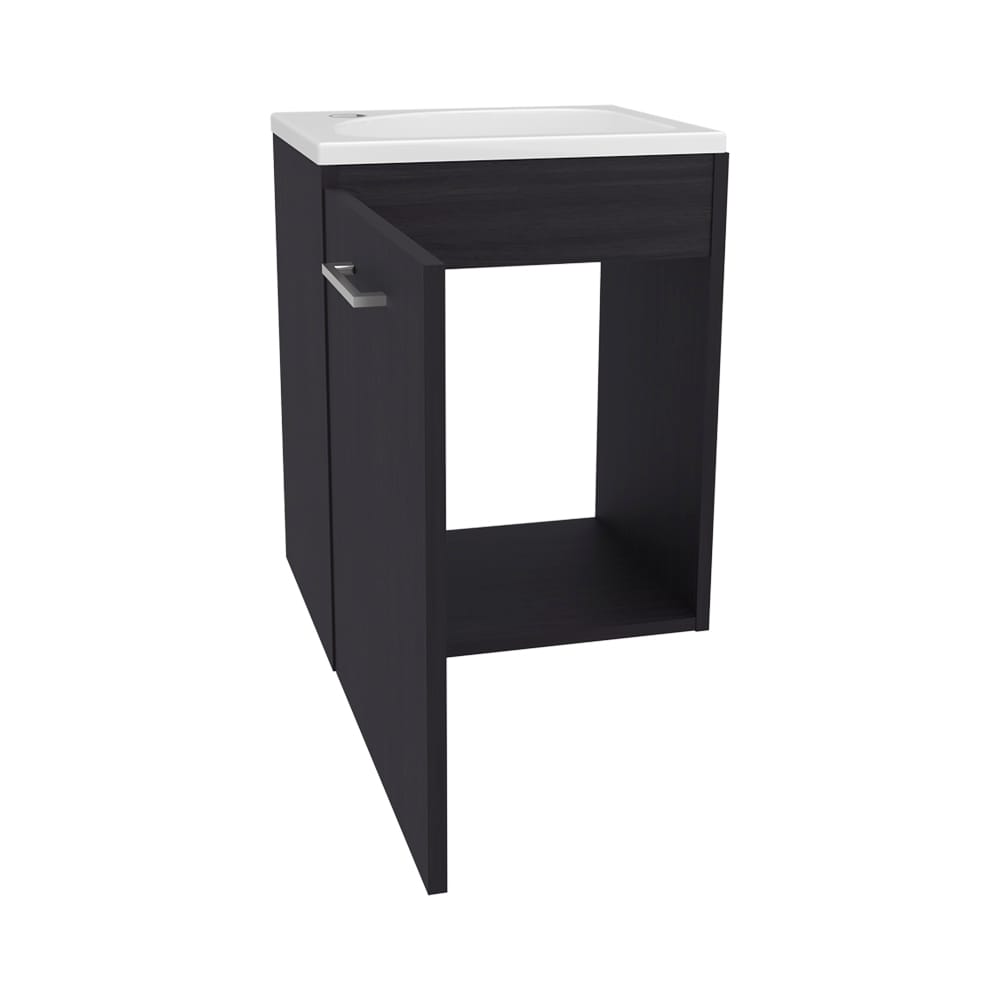 Black Bathroom Vanity with Sink - Wall Mounted