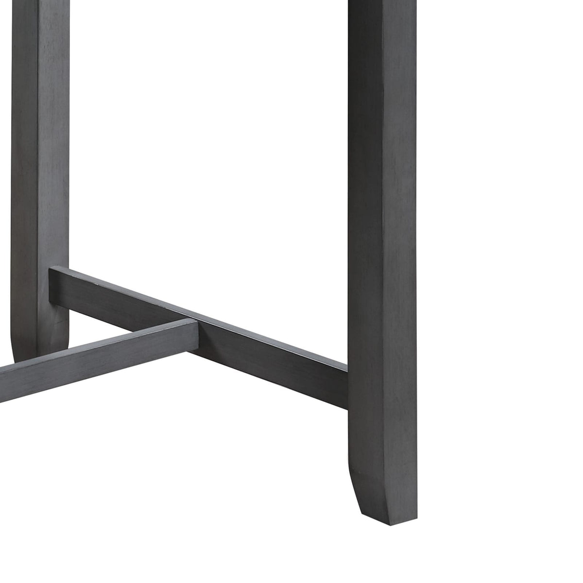 36" Gray Wood Dining Table with USB Ports & Shelves for Dining Room