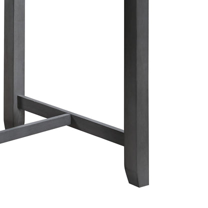 36" Gray Wood Dining Table with USB Ports & Shelves for Dining Room