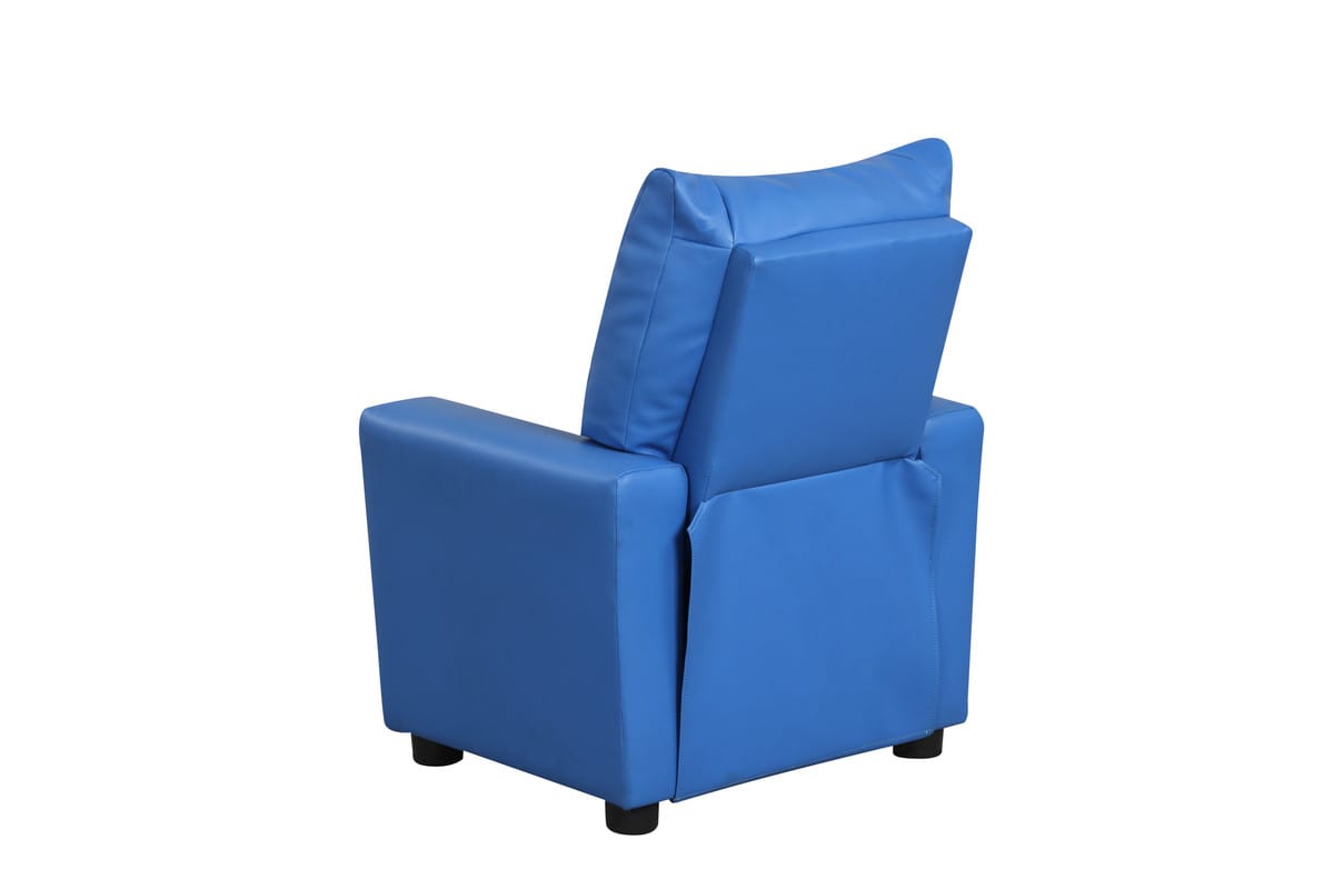 Blue Kids Recliner Chair - 23"W PU Leather