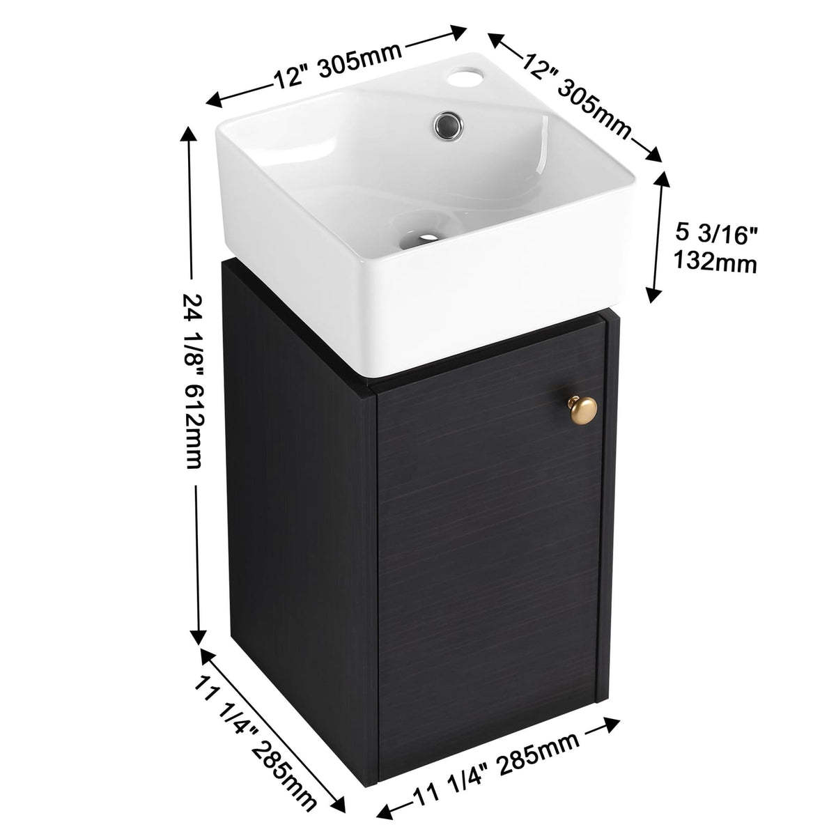 Modern Wall Mounted Bathroom Vanity Plywood Sink Cabinet