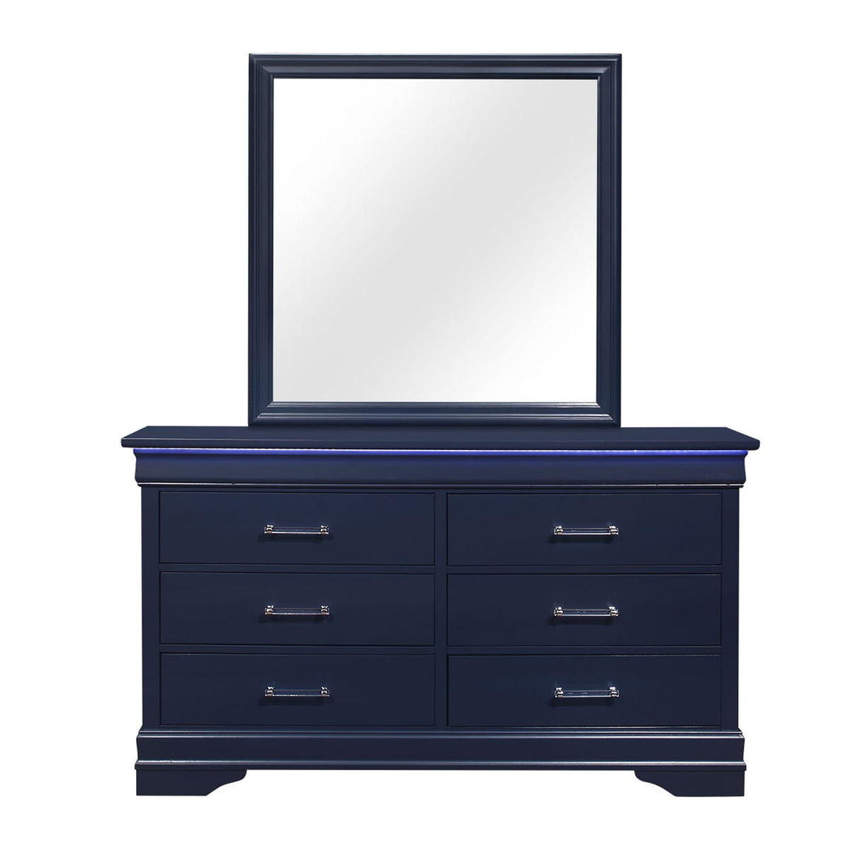 Blue 6 Drawer Dresser - Modern Bedroom Storage
