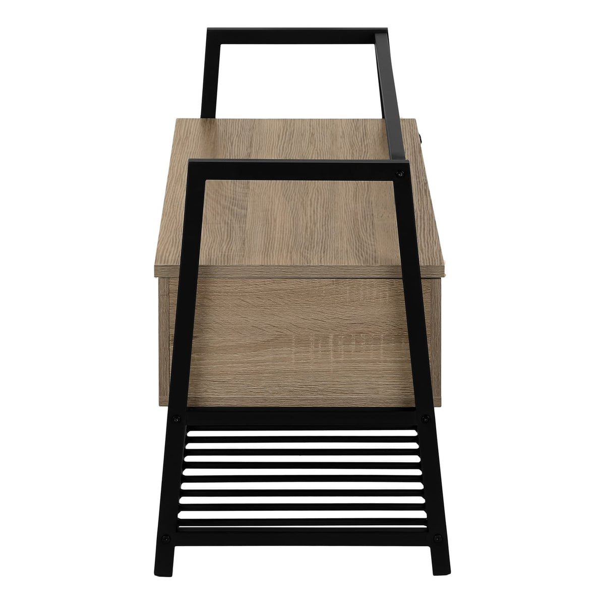Brown MDF Flip-Top Storage Bench and Shoe Rack for Entryway for Living Room