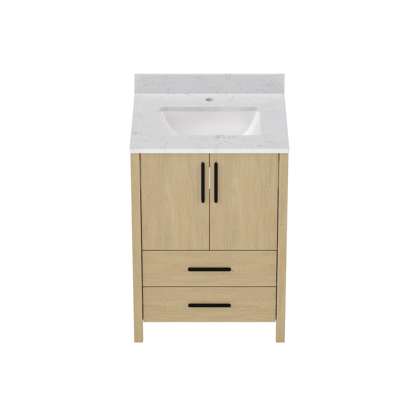 24" Bathroom Vanity Cabinet - Natural Wood Storage