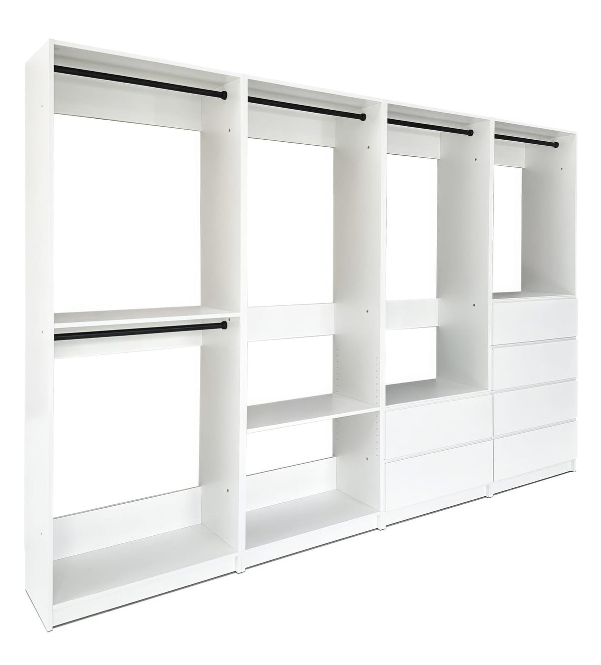 White Wood Walk-In Closet System - 15.7" W