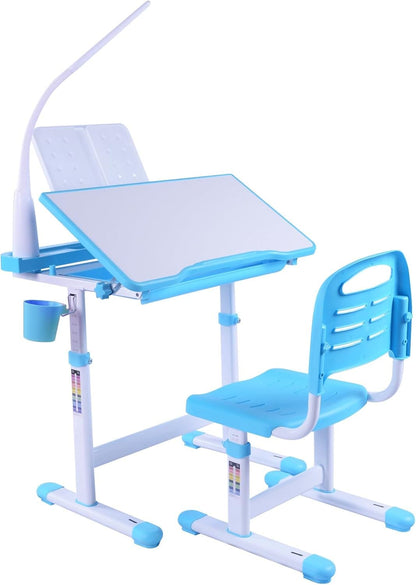 Desk for Kids Blue Adjustable Height Drafting Table Set