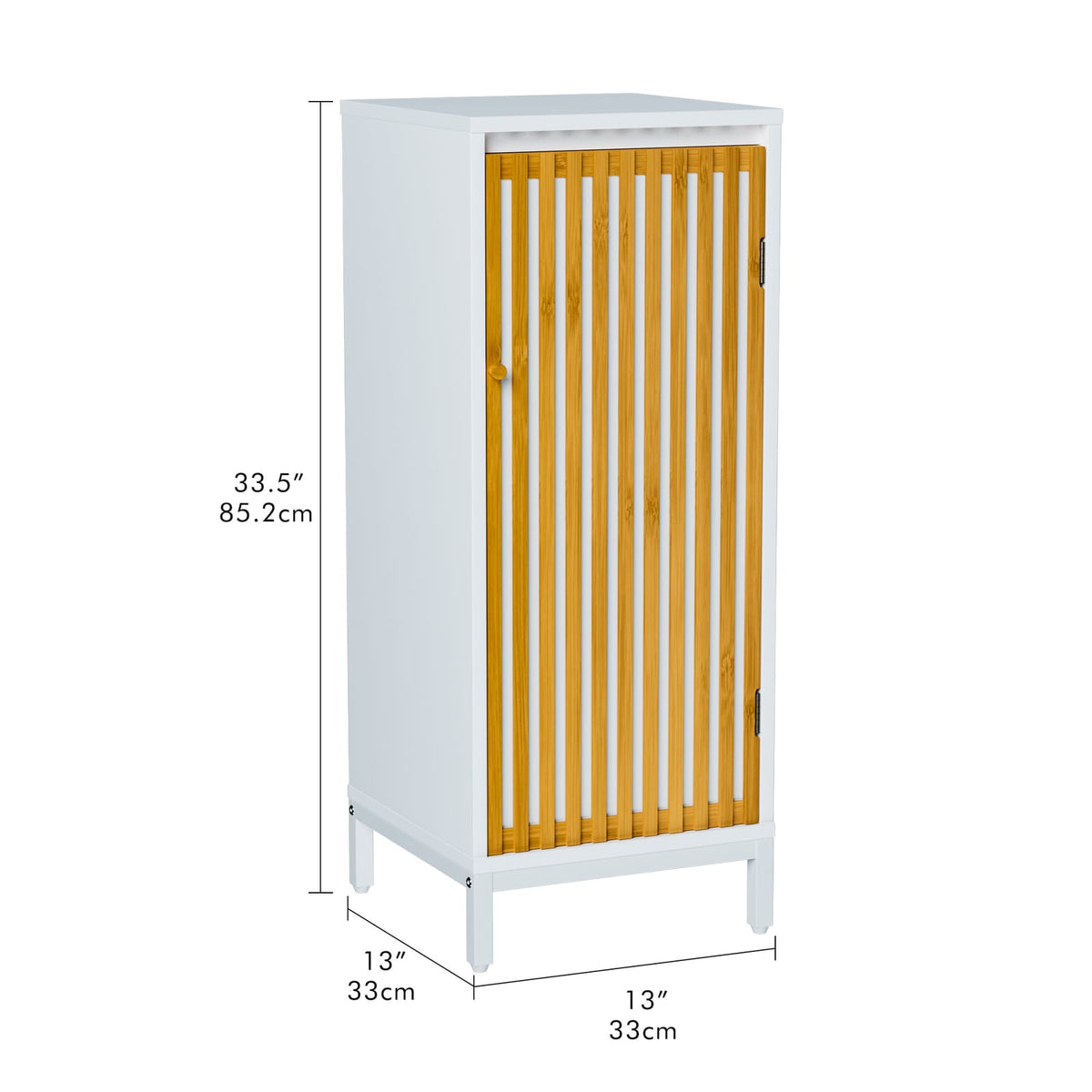 White+Natural Bamboo Side Cabinet - Storage & Style