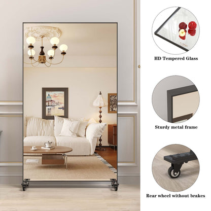 67" Full Length Mirror - Black Metal Frame