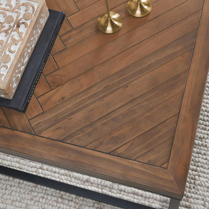 Chantel 30" Square Coffee Table Almond - Modern Farmhouse Style
