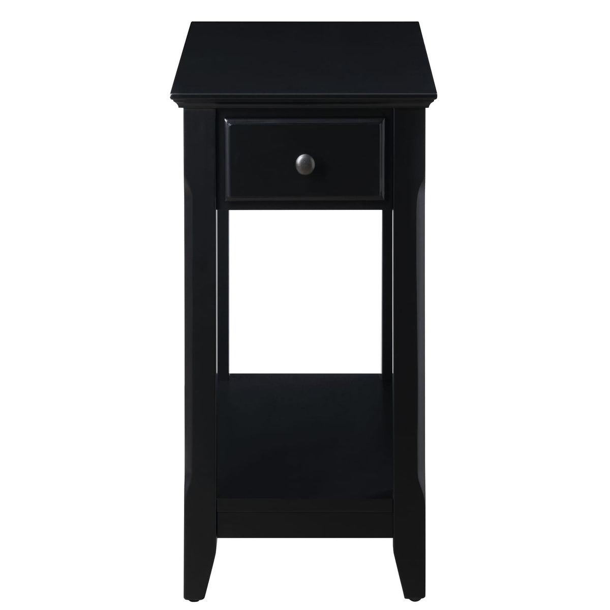 Black Rectangular Accent Table with Storage for Living Room