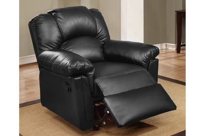 Black Bonded Leather Recliner Chair - 36" Primary Living Space for Living Room