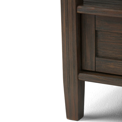Warm Shaker End Table - Dark Brown Wood Storage Side Table