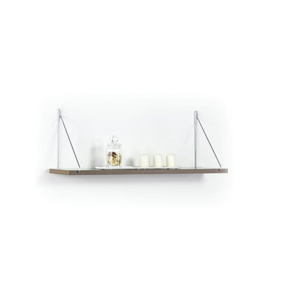 Palmer Floating Wall Decor - White/Chrome Rustic Shelf