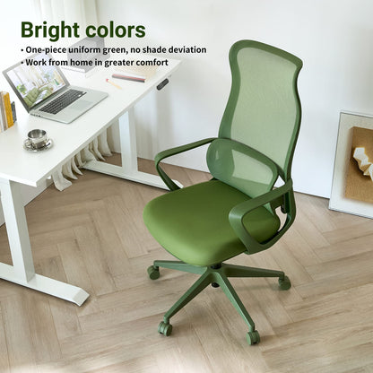 Green Ergonomic Office Chair - Adjustable Lumbar Support, Mesh Back for Home Office