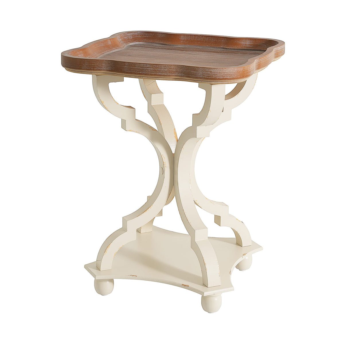 Accent Table - Natural White MDF Hourglass Design
