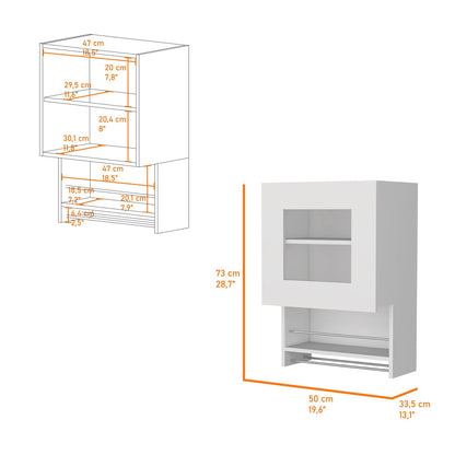 White Wood Spice Rack Cabinet with Shelf
