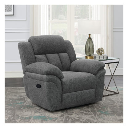 Charcoal Polyester Glider Recliner - 44" Primary Living Space