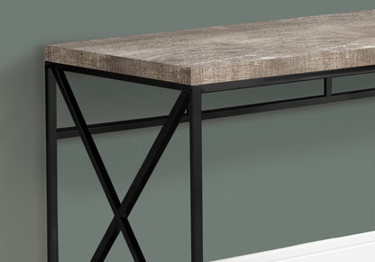 Computer Desk, Beige Laminate Home Office Desk - Black Metal Frame