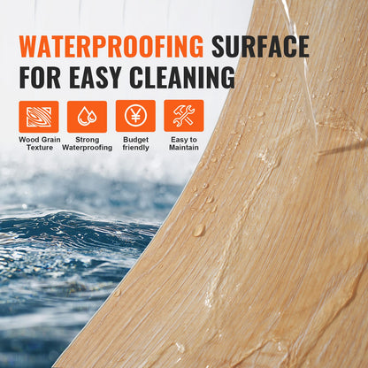 Interlocking Vinyl Floor Tiles - 48" x 7.3", Natural Wood Grain, Easy DIY Flooring