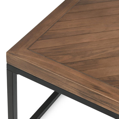 Chantel 30" Square Coffee Table Almond - Modern Farmhouse Style