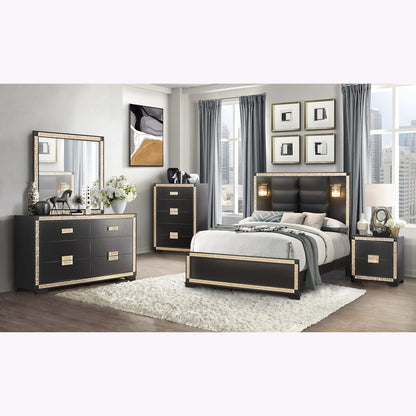LIVELY BLACK/GOLD MIRROR - Vanity & Dresser Mirrors
