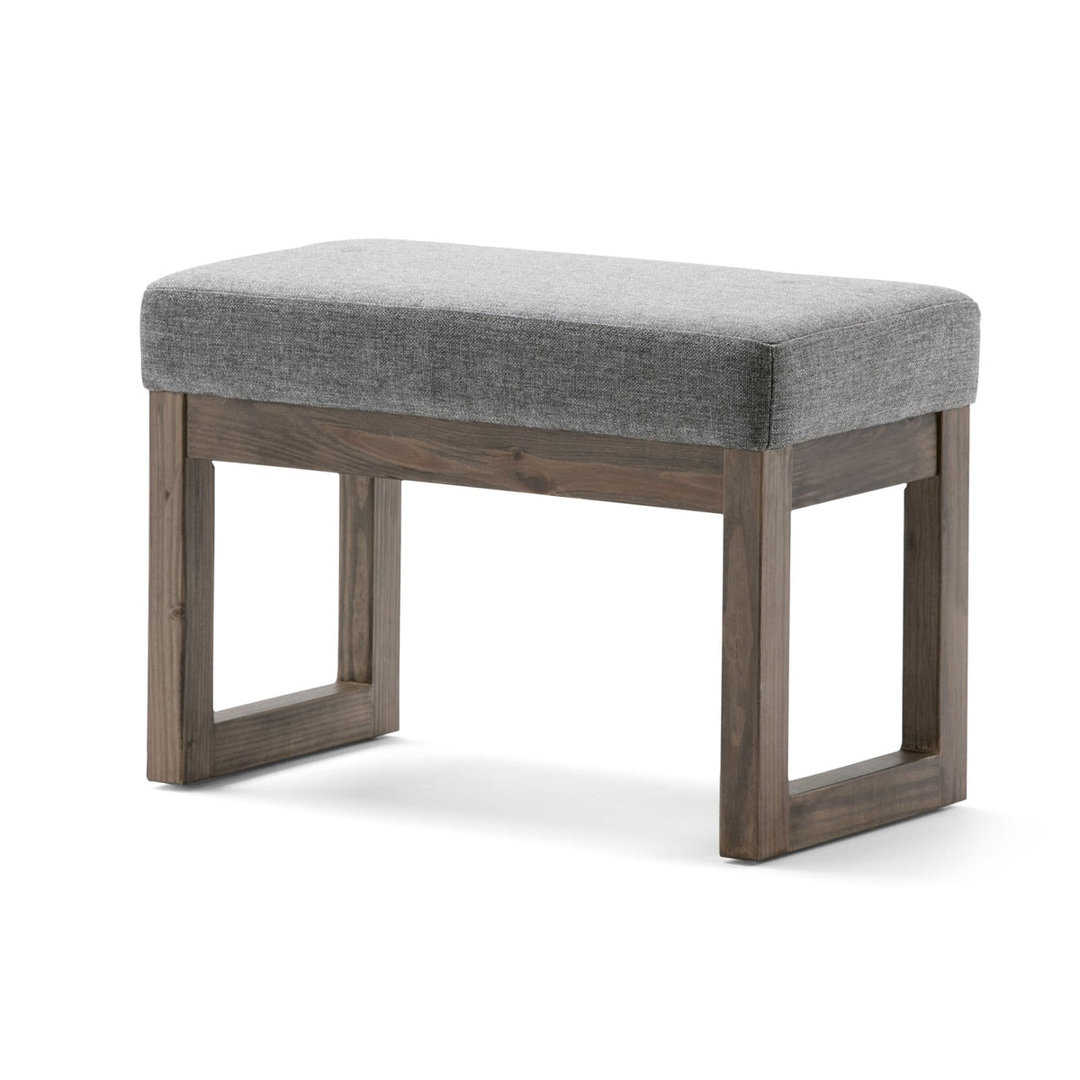 Gray Fabric Ottoman - 26.6" Wide Footstool