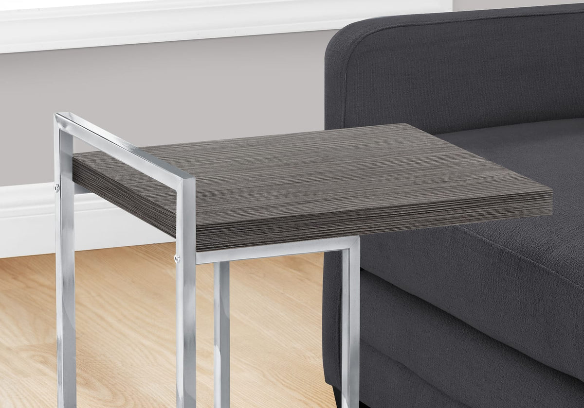Grey C-Shaped Accent Table - 16" x 18.25"