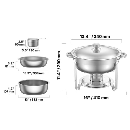 Stainless Steel 5QT Buffet Chafing Dish for Event Serving
