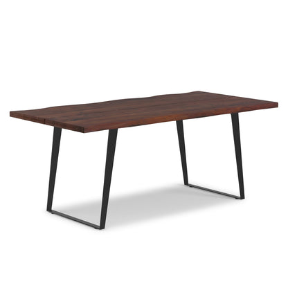 Walnut Industrial Dining Table, 72x36 inch Wood