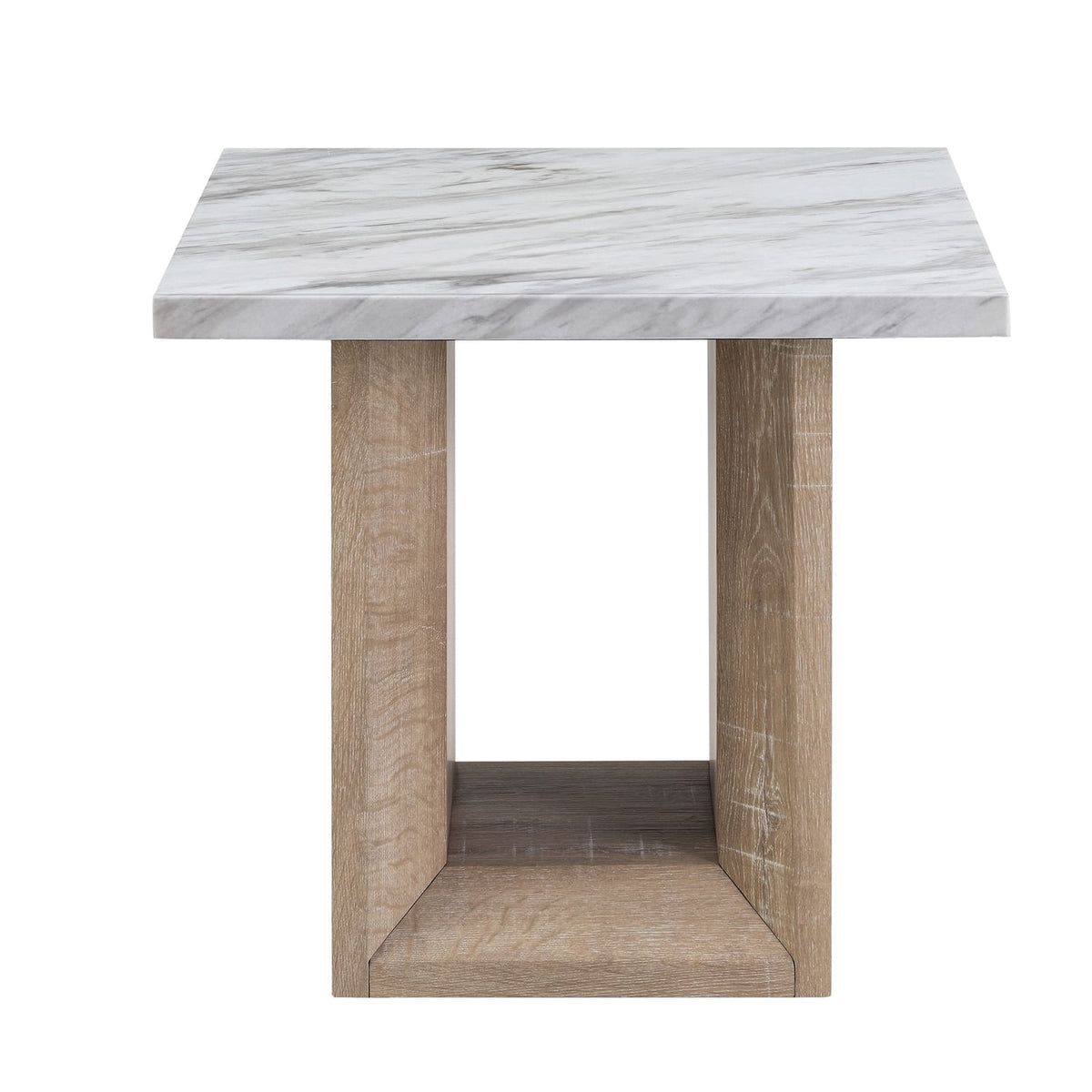 Gregory End Table - Black & Ivory Faux Marble
