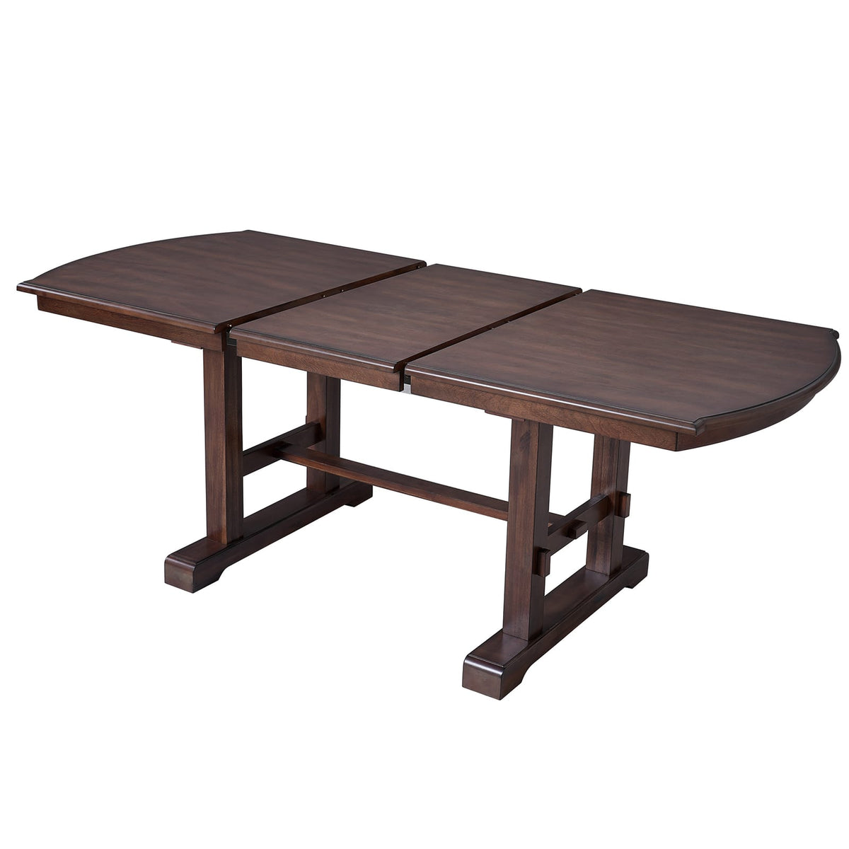 Expandable Dining Table - 59" to 77" Rectangular Cherry Wood Table