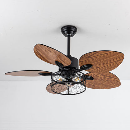 42" Ceiling Fan - Quiet, Remote Control, Noiseless Motor - Matt Black, Wood