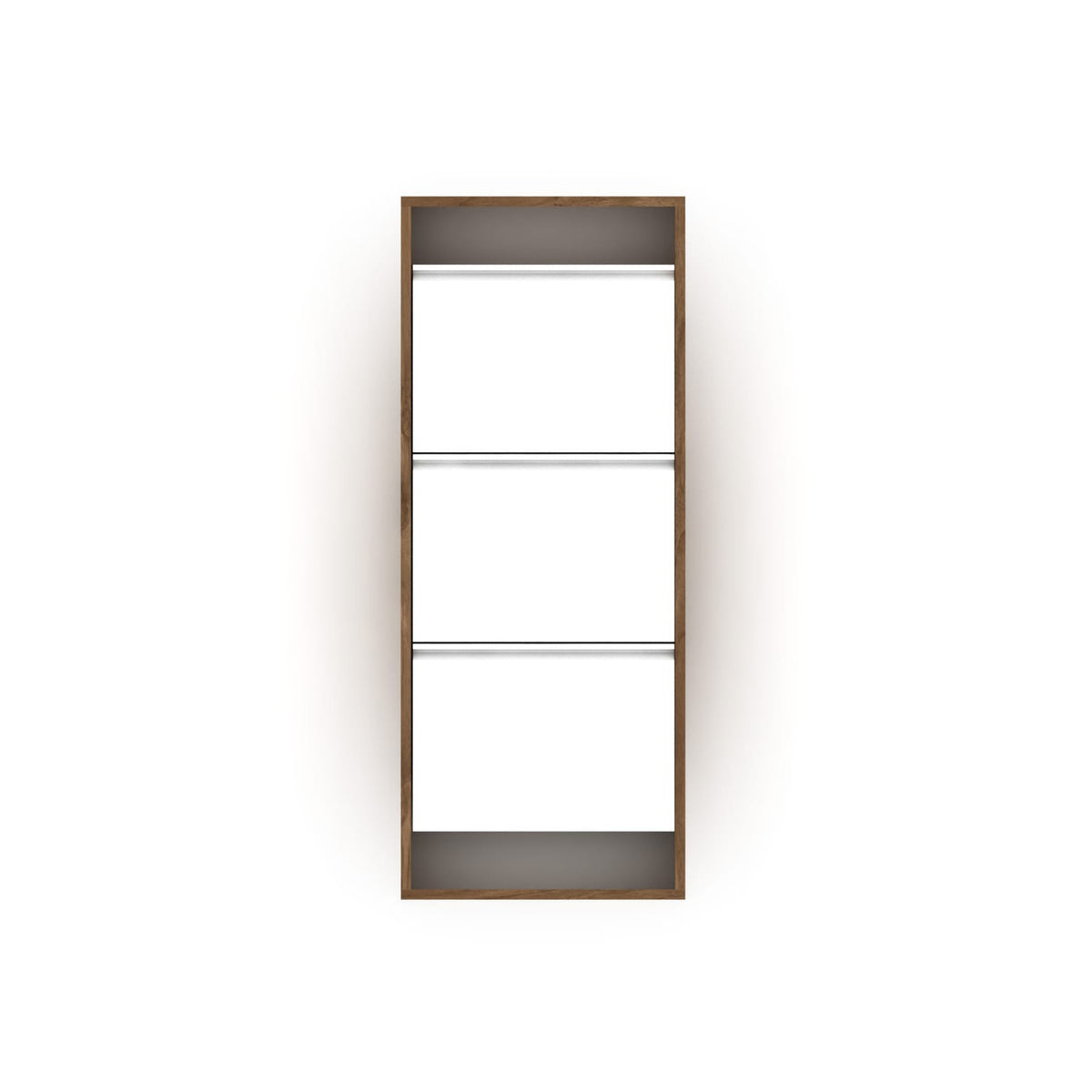 Hide 3 Tier Wood Frame Shoe Storage - Walnut Cabinet