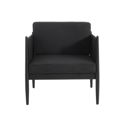 DAWSON Patio Club Chairs - Black Aluminum, 2-Piece Set